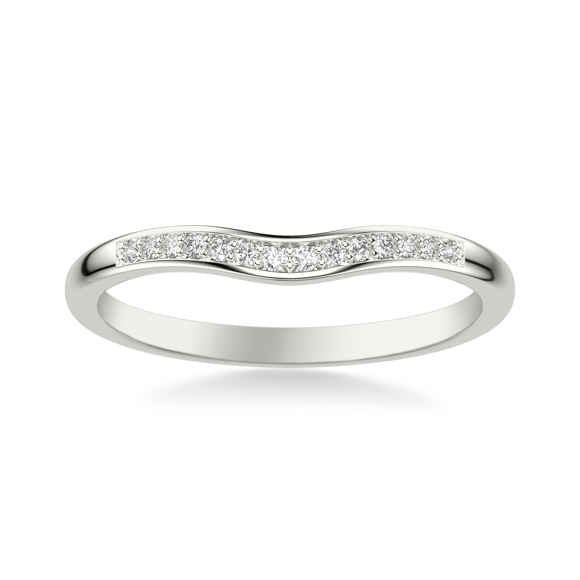 14K White Gold Zelda Contoured Diamond Band