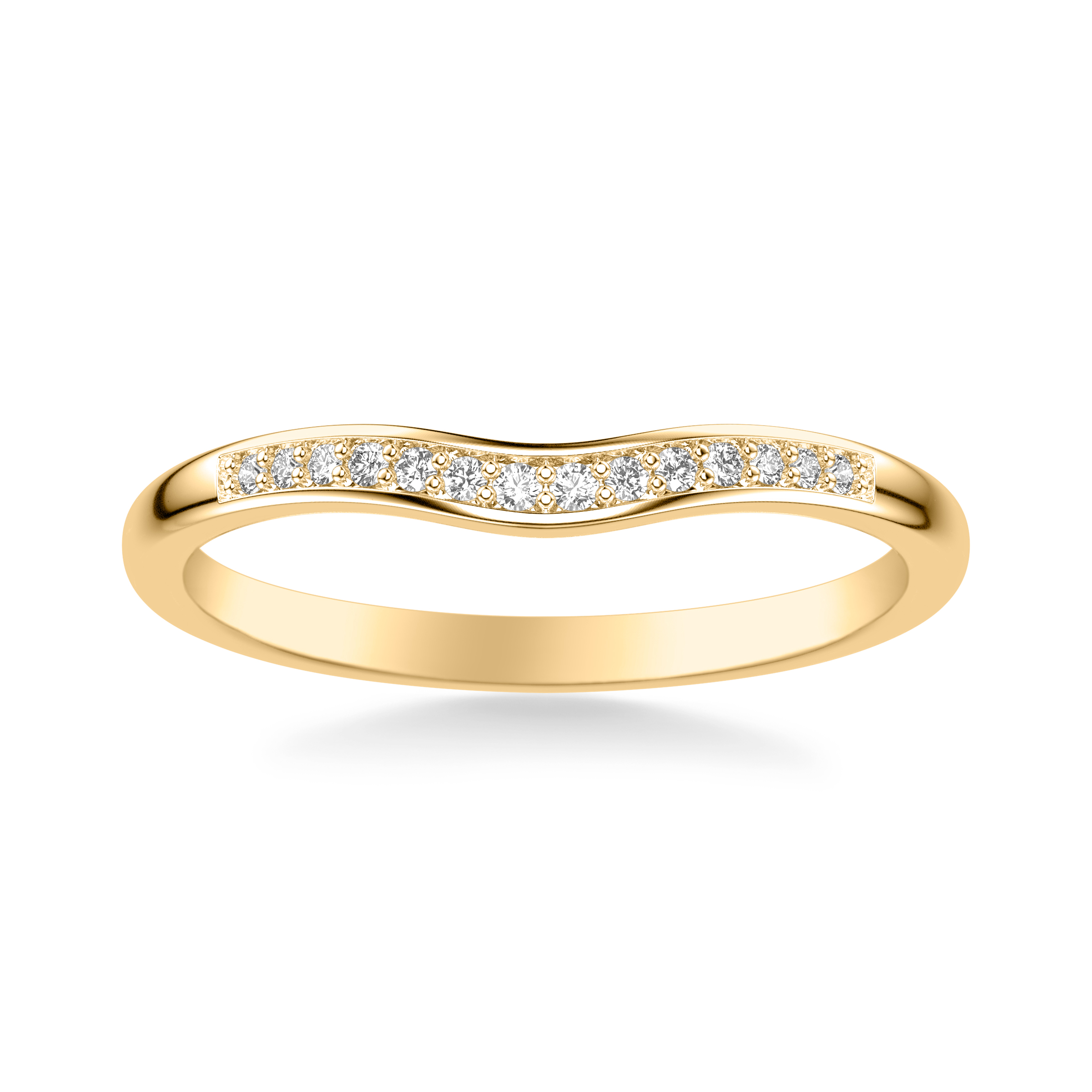 14K Yellow Gold Zelda Contoured Diamond Band