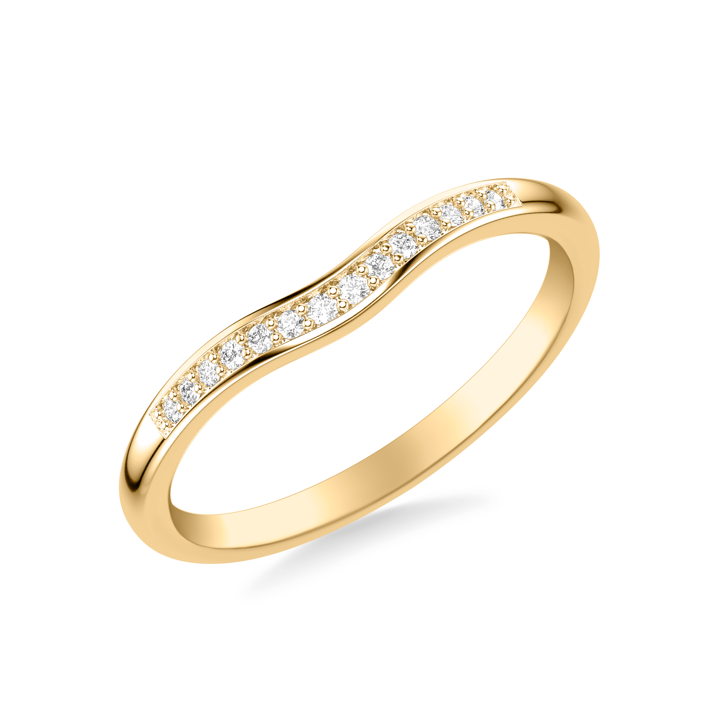 18K Yellow Gold Zelda Contoured Diamond Band