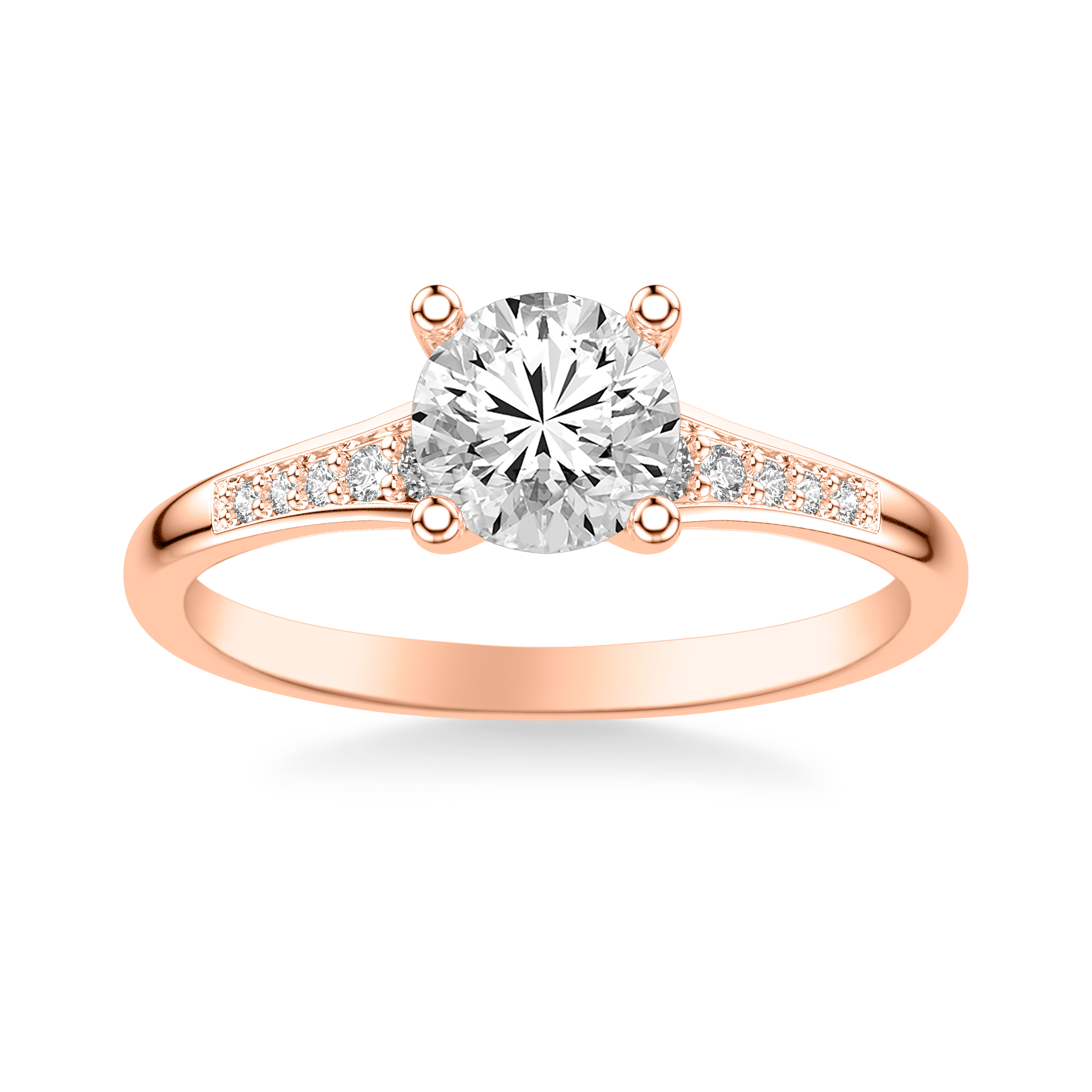 14K Rose Gold Zelda Graduated Diamond Engagement Ring