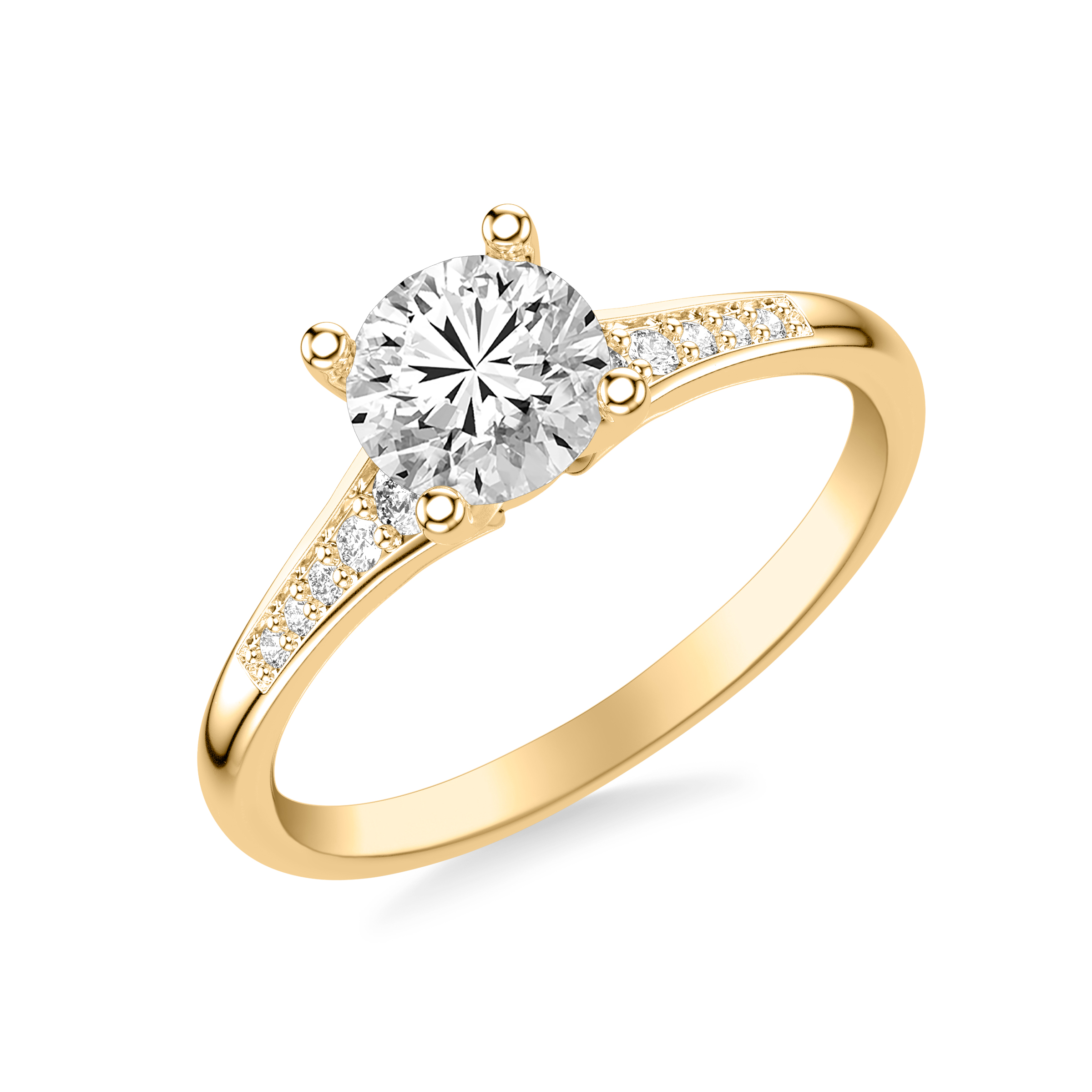 14K Yellow Gold Zelda Graduated Diamond Engagement Ring