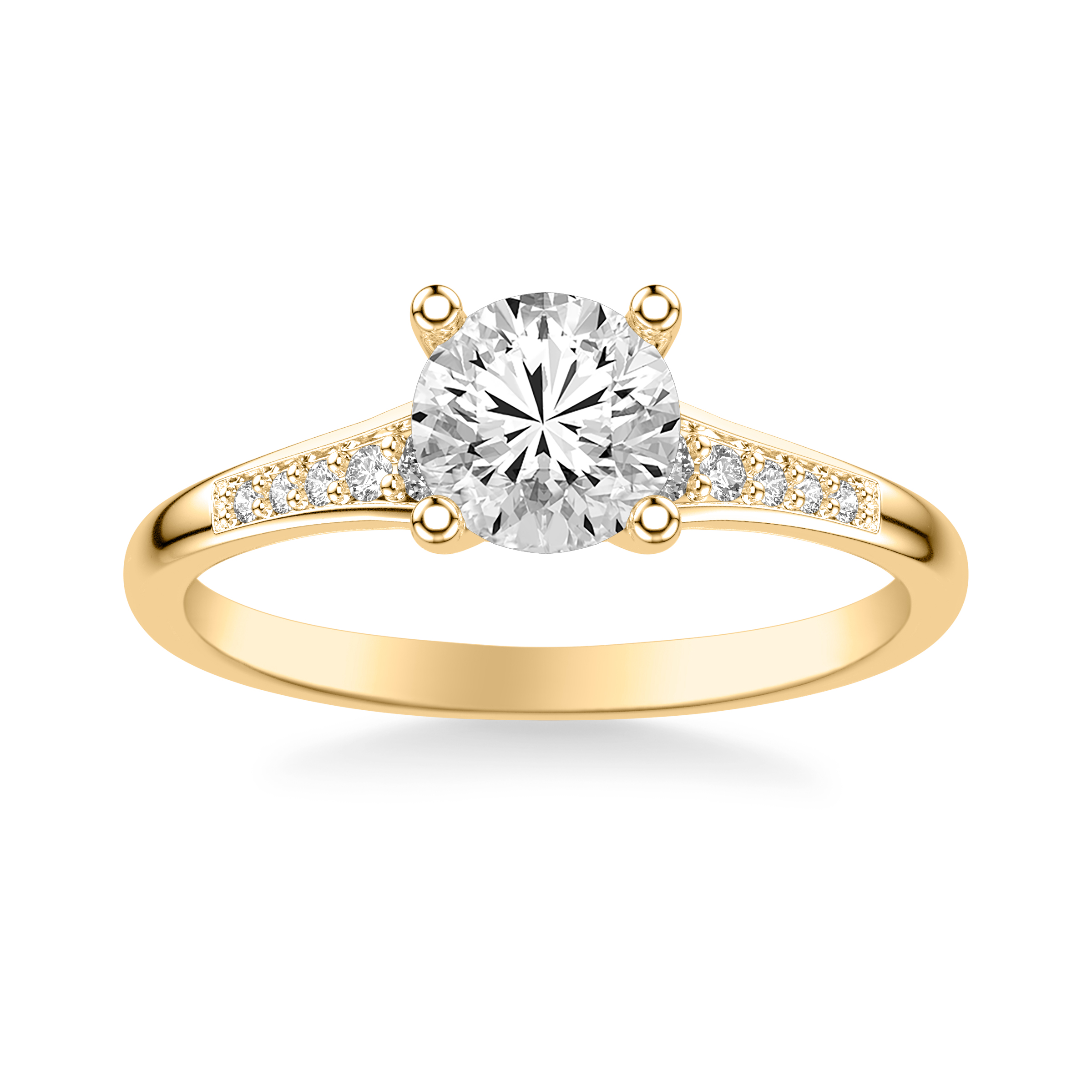 14K Yellow Gold Zelda Graduated Diamond Engagement Ring