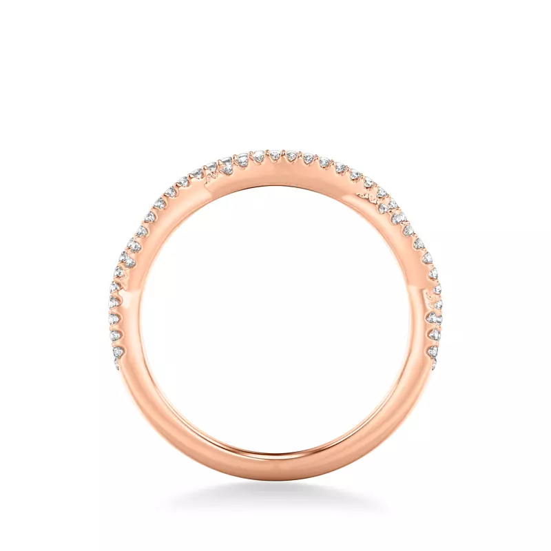 14K Rose Gold Laney Pave Twist Band
