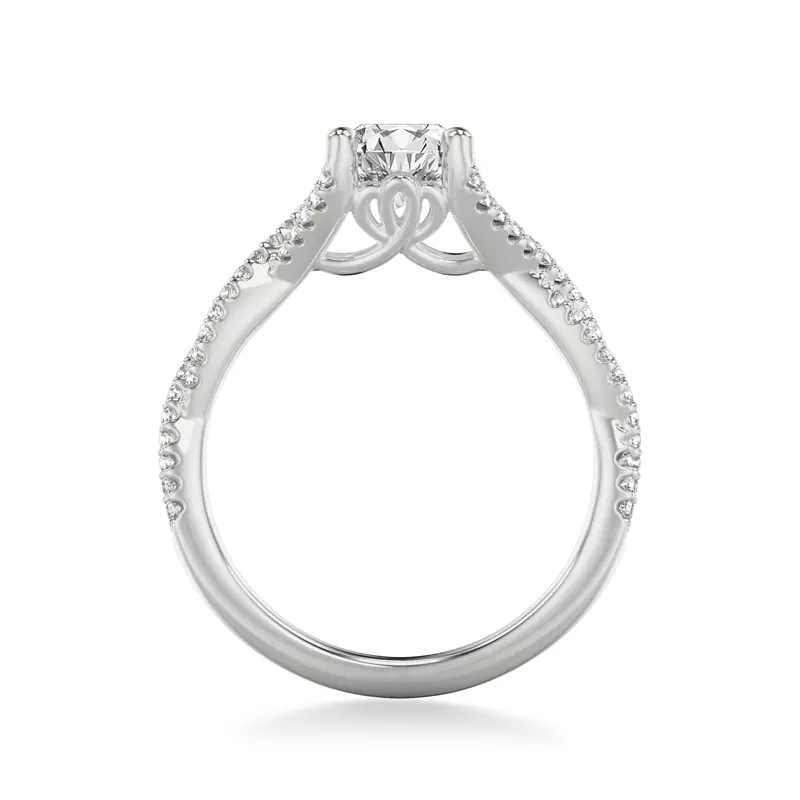 14K White Gold Laney Pave Twist Engagement Ring