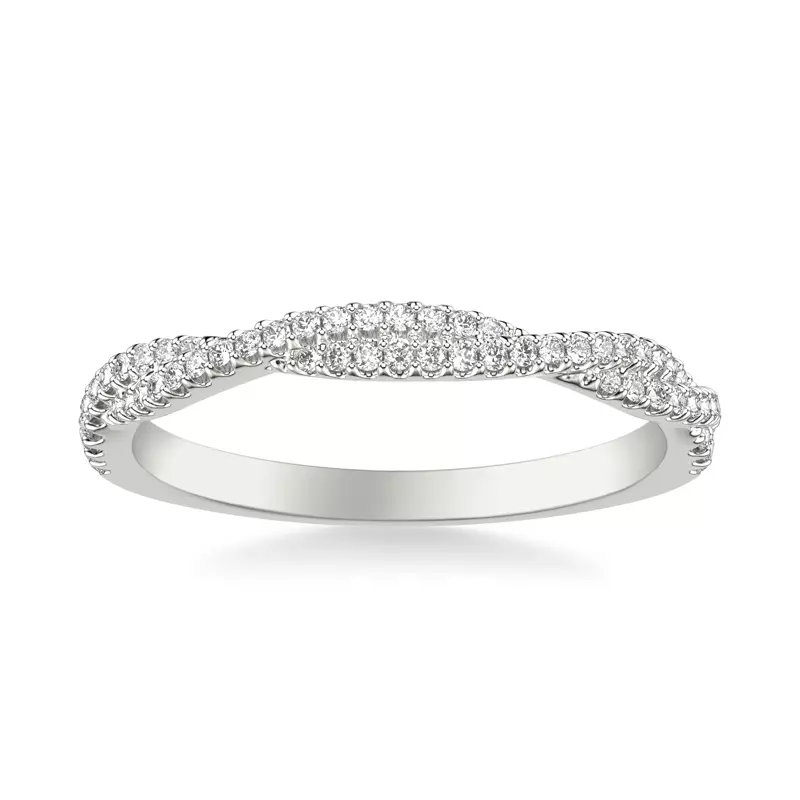 14K White Gold Laney Pave Twist Band