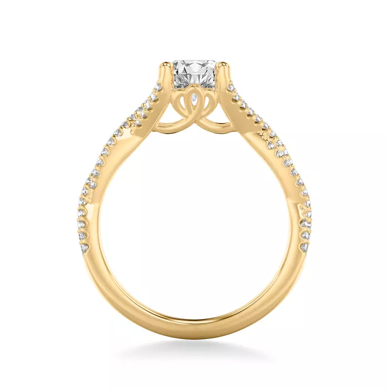 18K Yellow Gold Laney Pave Twist Engagement Ring