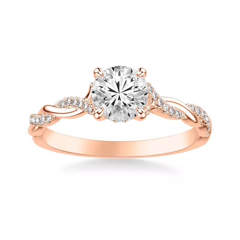 14K Rose Gold Kayleigh Diamond Twist Engagement Ring