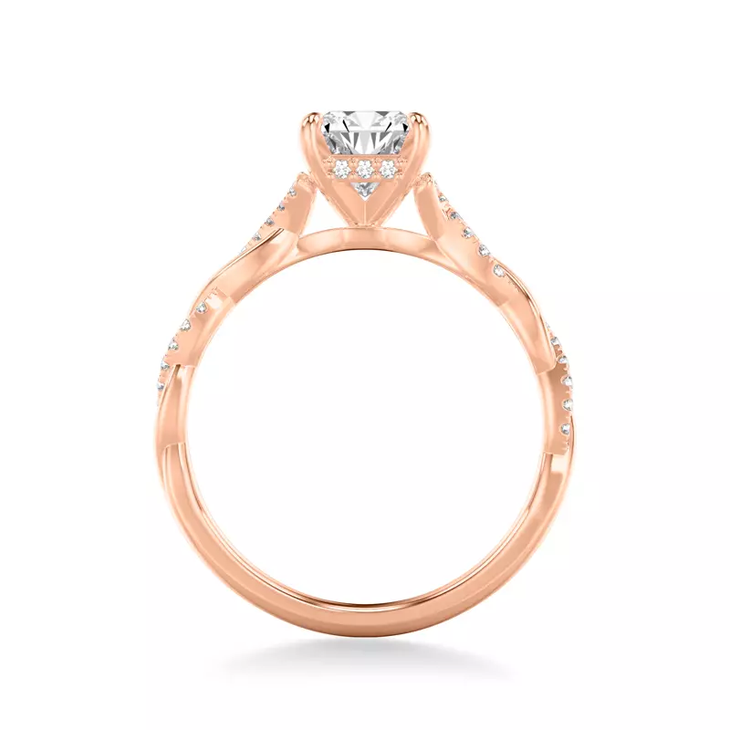 14K Rose Gold Kayleigh Diamond Twist Engagement Ring