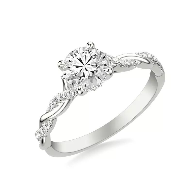 14K White Gold Kayleigh Diamond Twist Engagement Ring