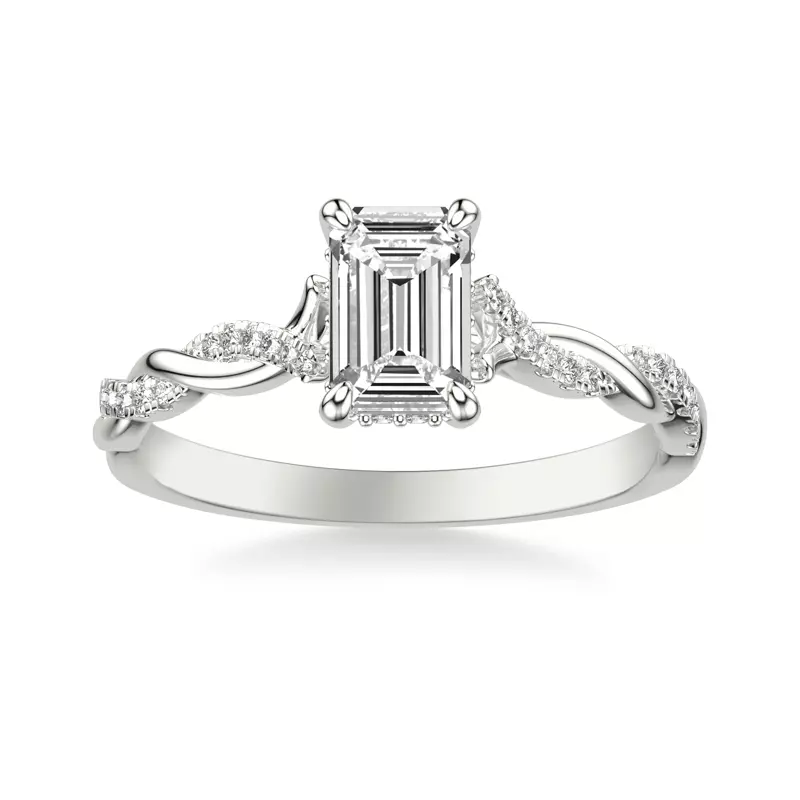 14K White Gold Kayleigh Diamond Twist Engagement Ring
