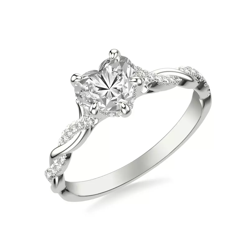 14K White Gold Kayleigh Diamond Twist Engagement Ring