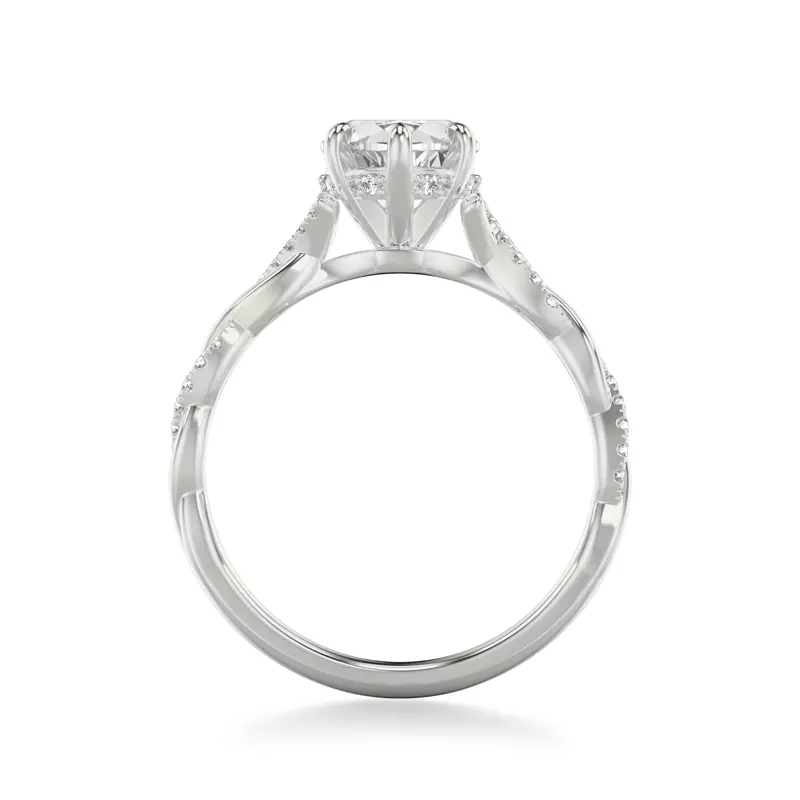 14K White Gold Kayleigh Diamond Twist Engagement Ring
