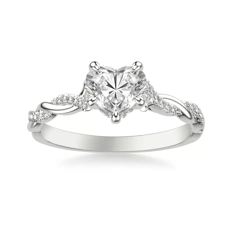 14K White Gold Kayleigh Diamond Twist Engagement Ring