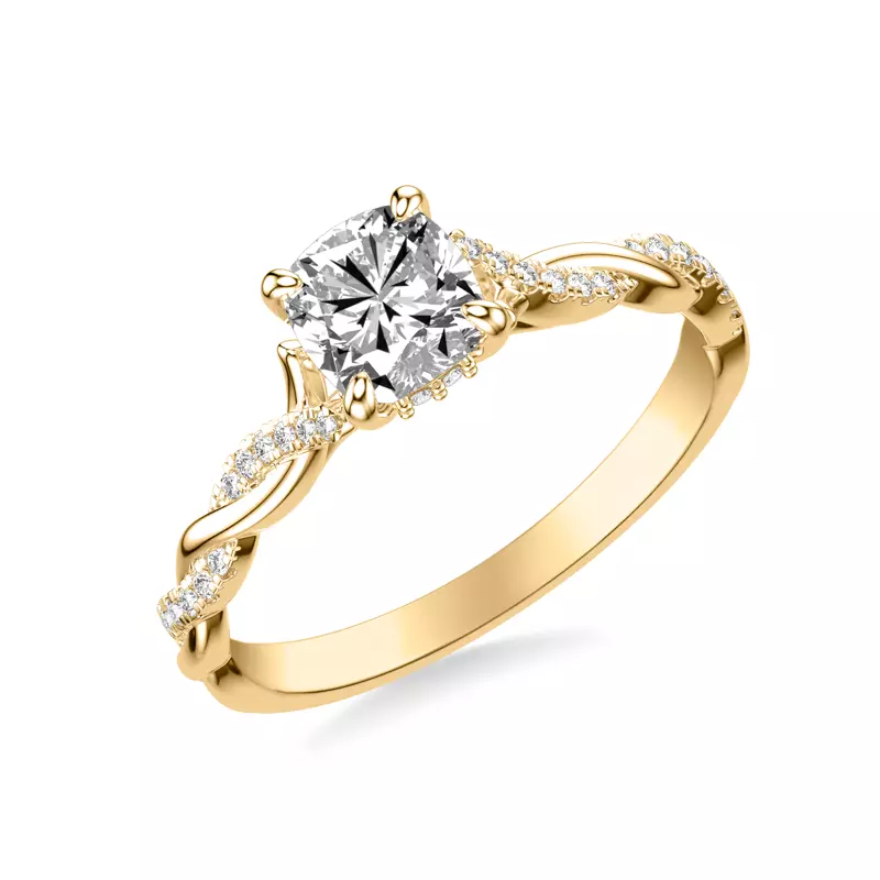 14K Yellow Gold Kayleigh Diamond Twist Engagement Ring