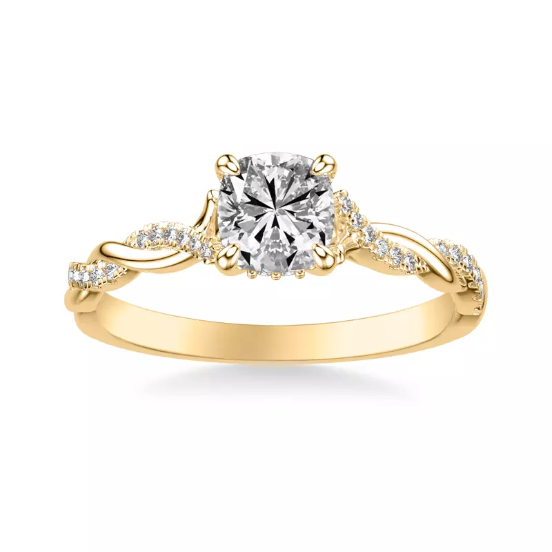 14K Yellow Gold Kayleigh Diamond Twist Engagement Ring