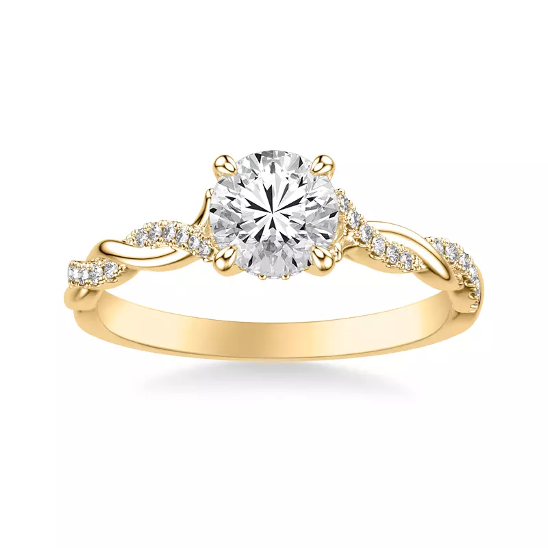 14K Yellow Gold Kayleigh Diamond Twist Engagement Ring