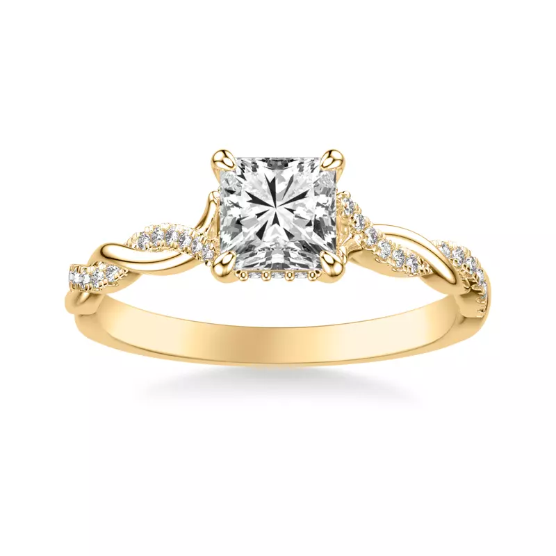 14K Yellow Gold Kayleigh Diamond Twist Engagement Ring