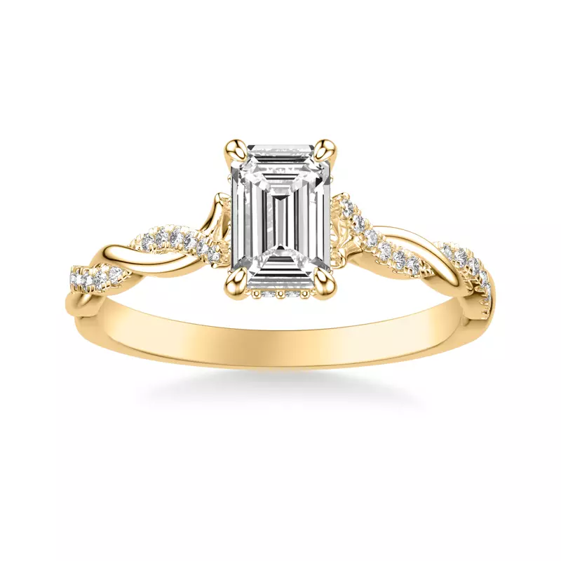 14K Yellow Gold Kayleigh Diamond Twist Engagement Ring