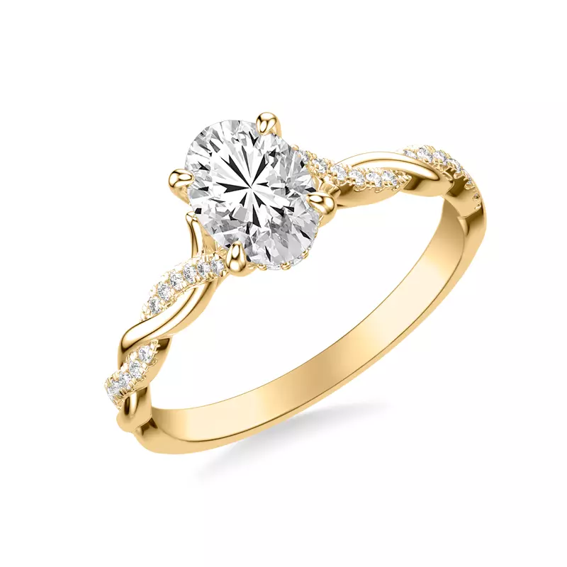 14K Yellow Gold Kayleigh Diamond Twist Engagement Ring