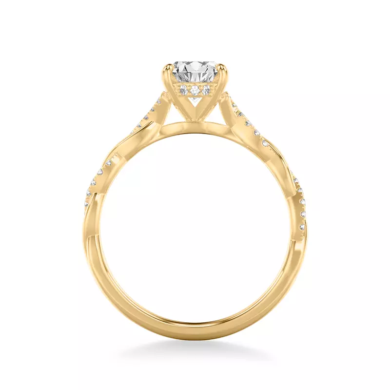 14K Yellow Gold Kayleigh Diamond Twist Engagement Ring