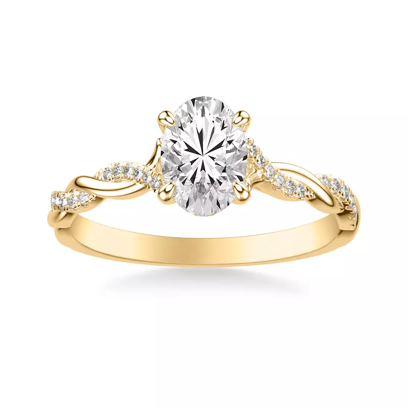 14K Yellow Gold Kayleigh Diamond Twist Engagement Ring