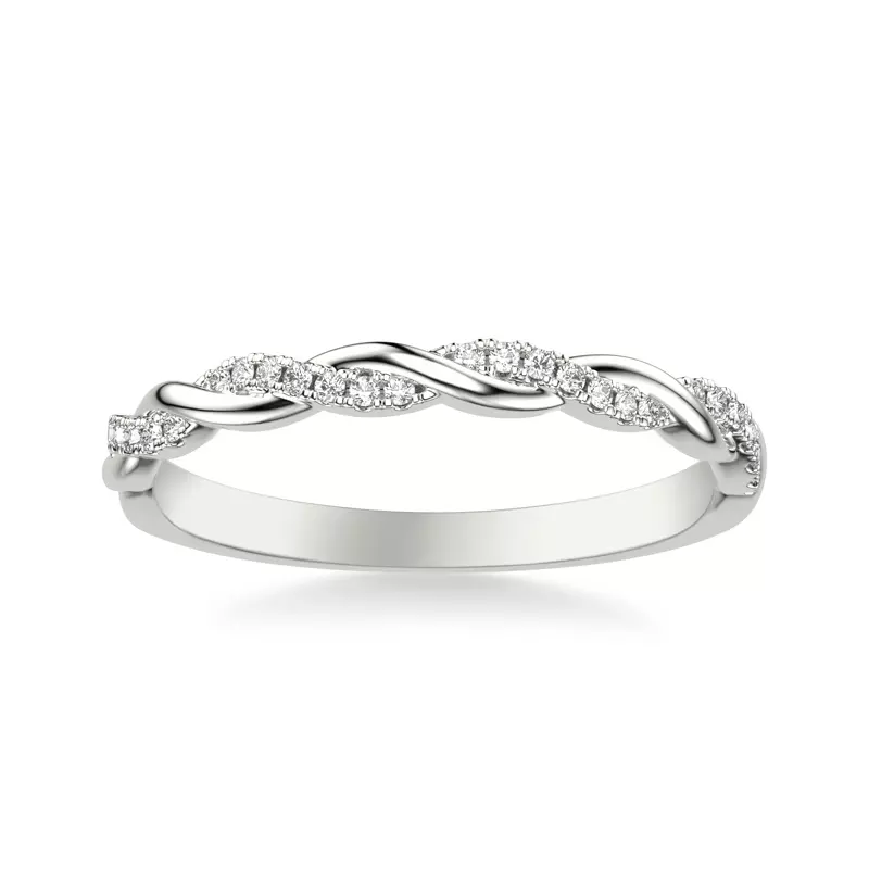 18K White Gold Kayleigh Diamond Twist Band