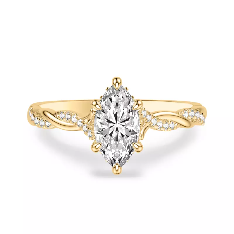18K Yellow Gold Kayleigh Diamond Twist Engagement Ring