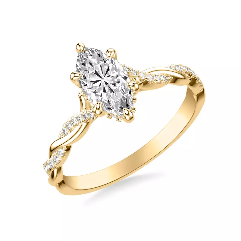 18K Yellow Gold Kayleigh Diamond Twist Engagement Ring