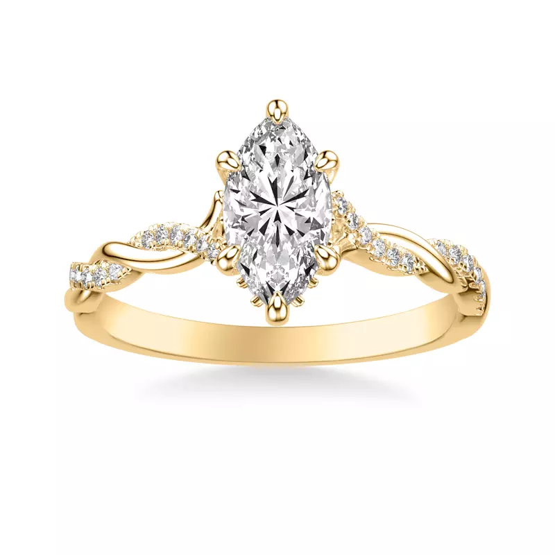 18K Yellow Gold Kayleigh Diamond Twist Engagement Ring