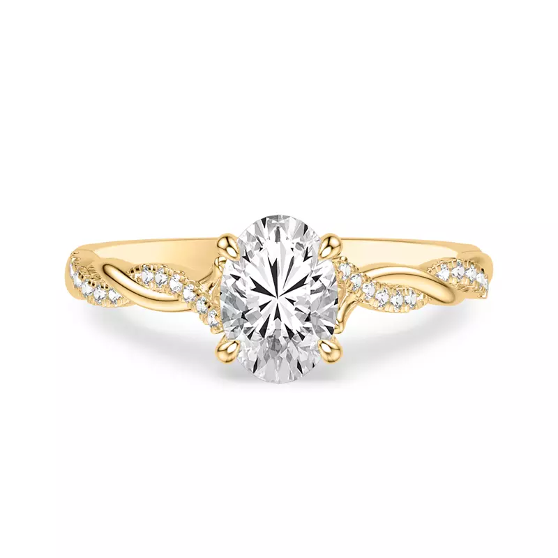 18K Yellow Gold Kayleigh Diamond Twist Engagement Ring