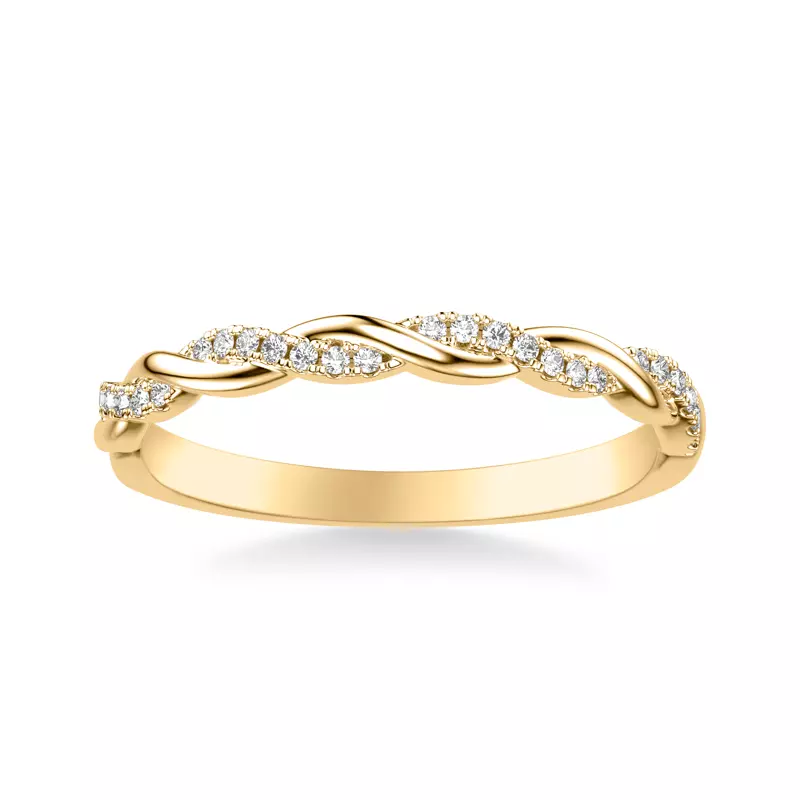 18K Yellow Gold Kayleigh Diamond Twist Band
