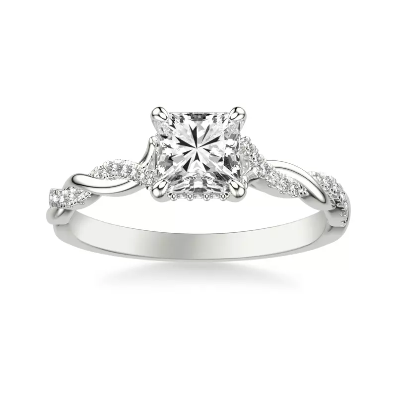 Platinum Kayleigh Diamond Twist Engagement Ring