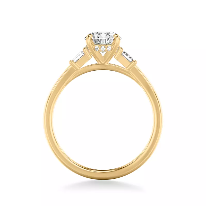 14K Yellow Gold Shelby Classic Three Stone Engagement Ring