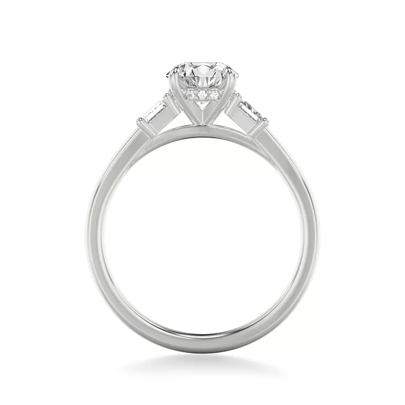 18K White Gold Shelby Classic Three Stone Engagement Ring