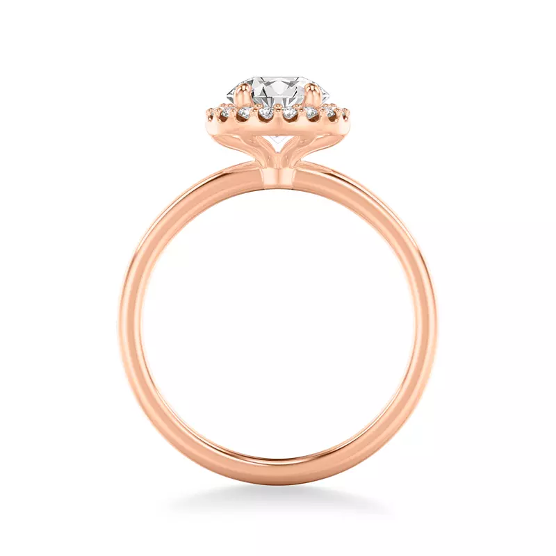 14K Rose Gold Debbie Classic Halo Engagement Ring