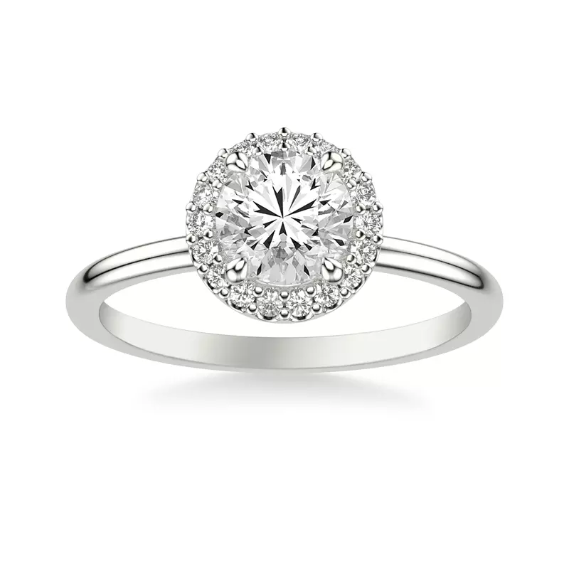 14K White Gold Debbie Classic Halo Engagement Ring