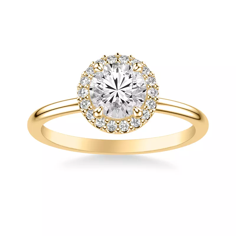 14K Yellow Gold Debbie Classic Halo Engagement Ring