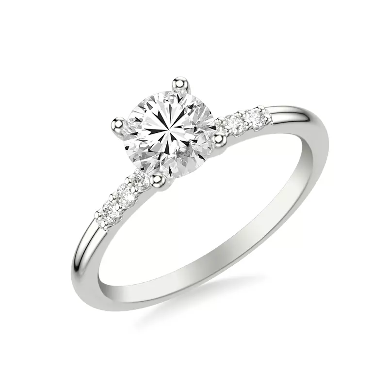 14K White Gold Lula Diamond Accent Engagement Ring