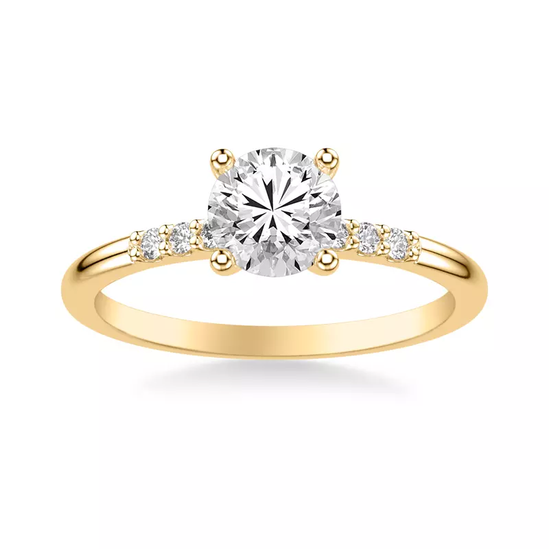 18K Yellow Gold Lula Diamond Accent Engagement Ring