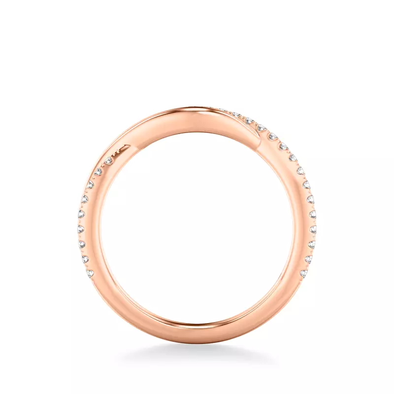 14K Rose Gold Lexie Contemporary Twist Diamond Band