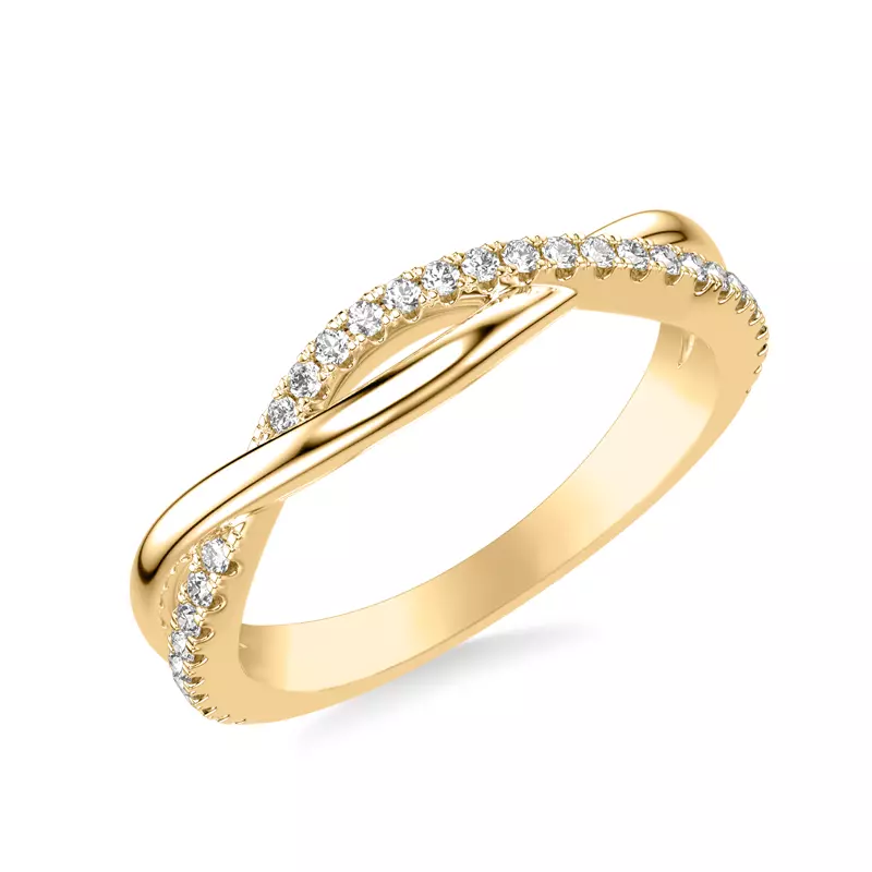 14K Yellow Gold Lexie Contemporary Twist Diamond Band