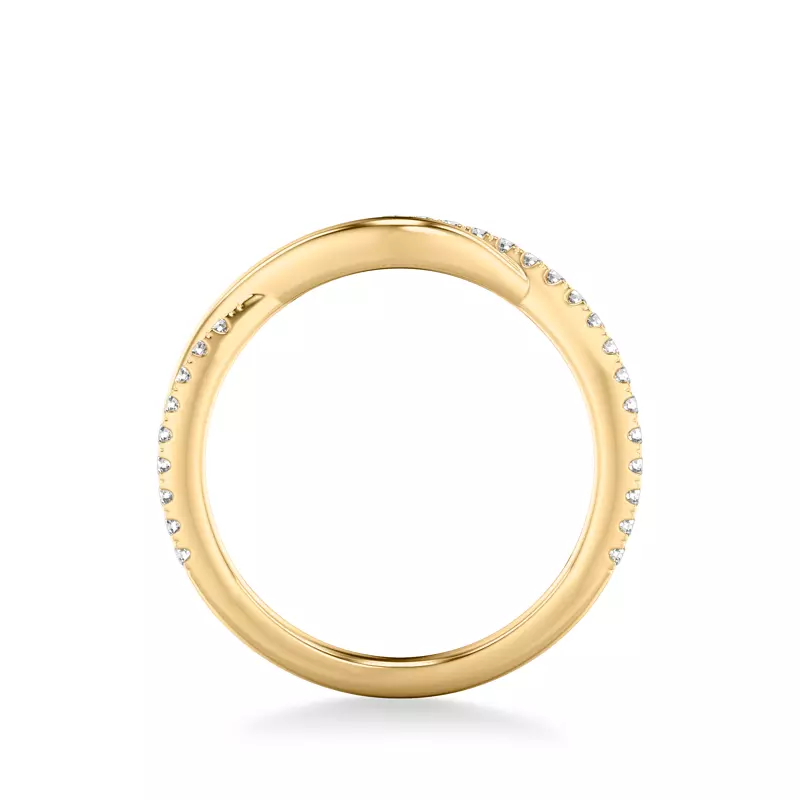 14K Yellow Gold Lexie Contemporary Twist Diamond Band