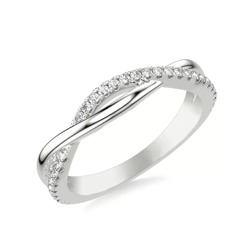 Platinum Lexie Contemporary Twist Diamond Band