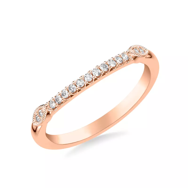 14K Rose Gold Kelly Contemporary Diamond Wedding Band