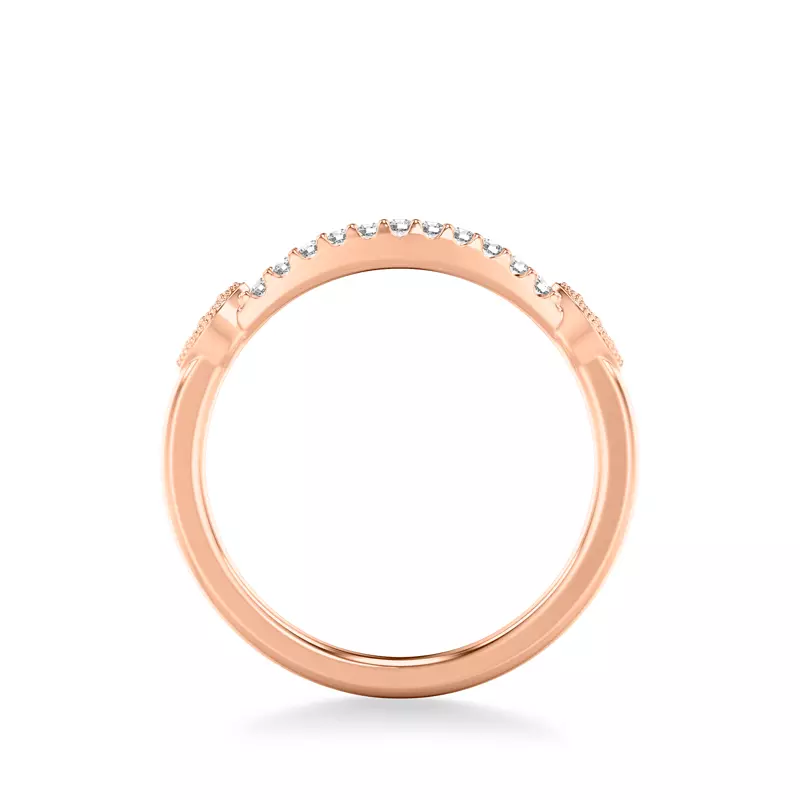14K Rose Gold Kelly Contemporary Diamond Wedding Band