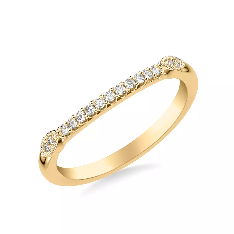 14K Yellow Gold Kelly Contemporary Diamond Wedding Band