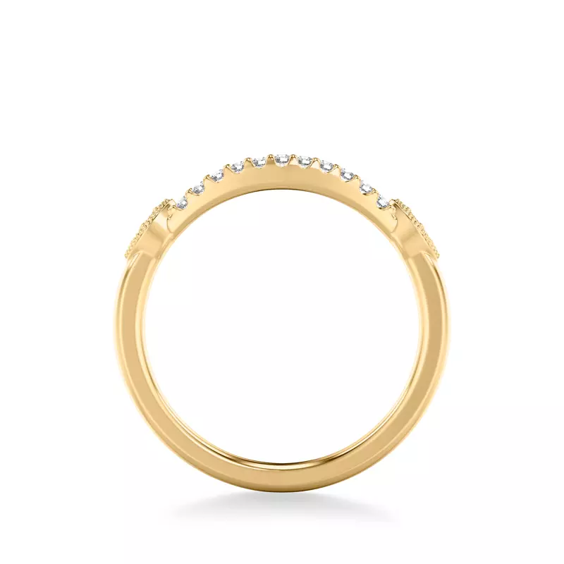 14K Yellow Gold Kelly Contemporary Diamond Wedding Band