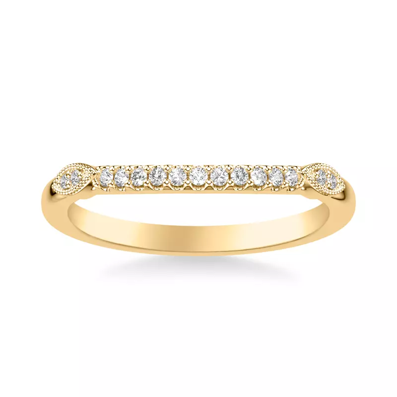 14K Yellow Gold Kelly Contemporary Diamond Wedding Band