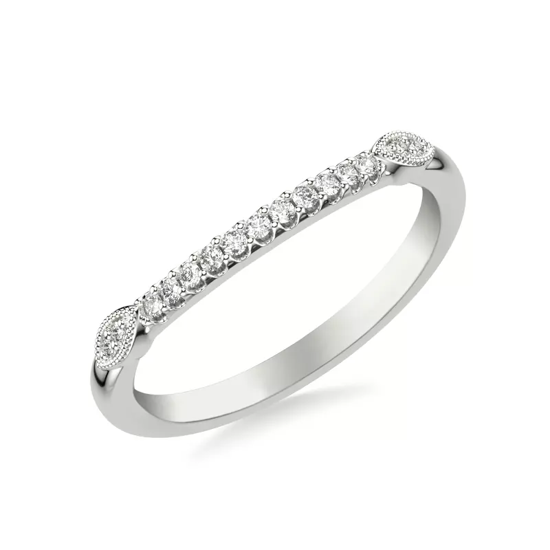 18K White Gold Kelly Contemporary Diamond Wedding Band