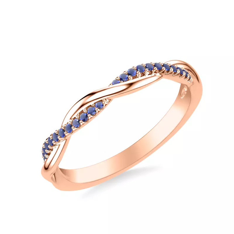 14K Rose Gold Leighton Sapphire Twist Band